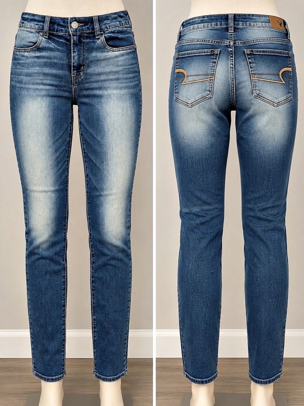 American Eagle Hi-Rise Jegging Super Stretch Jeans Medium Wash Size 8 Regular